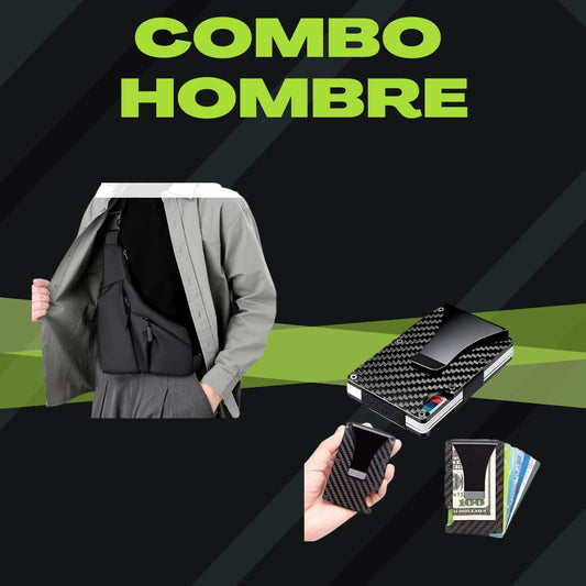 Combo Dia del Padre; Billetera antirrobo mas Bolso multicompartimiento